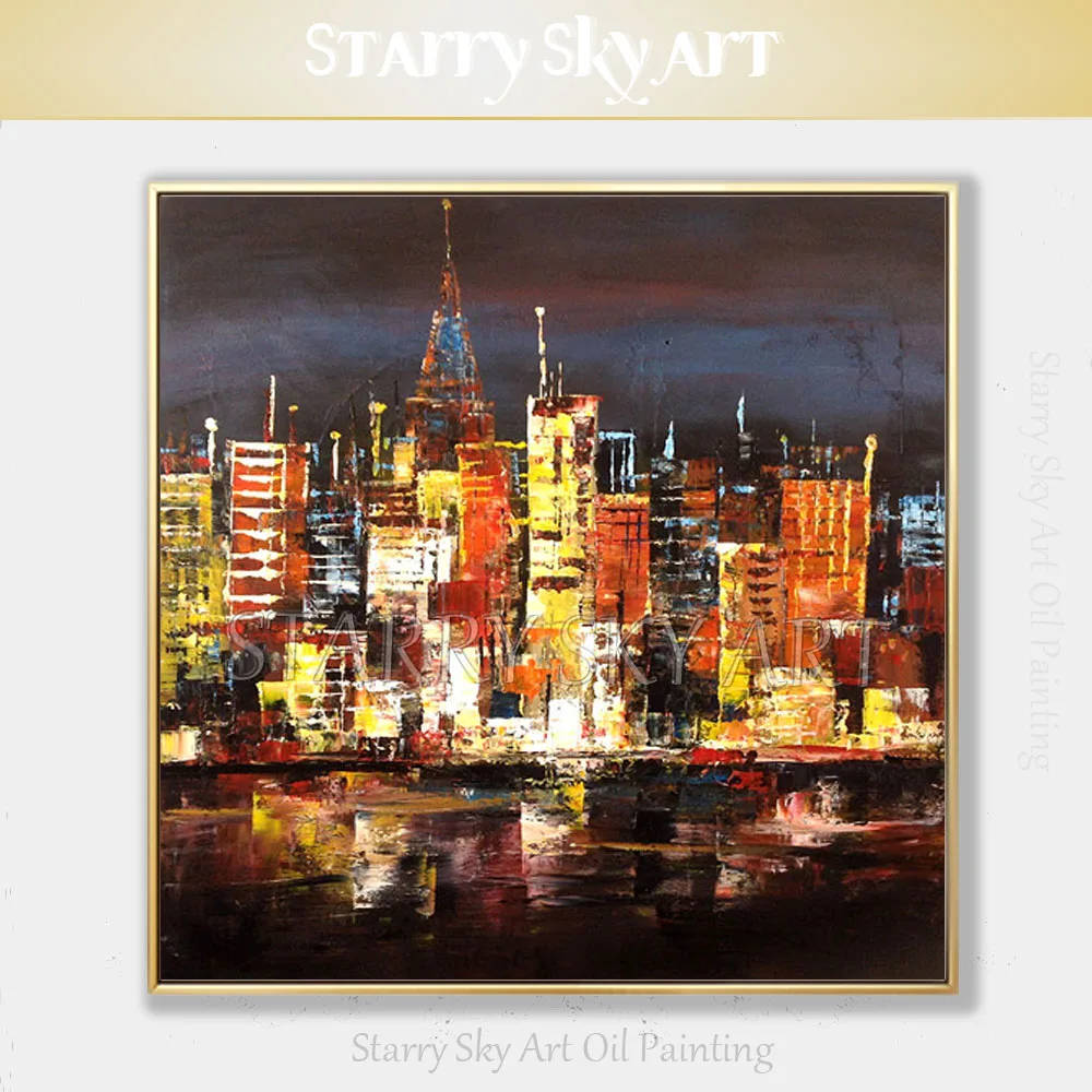 

Artist Hand-painted High Quality Abstract City Landscape Oil painting on Canvas Hand-painted Abstract Cityscape Oil Painting