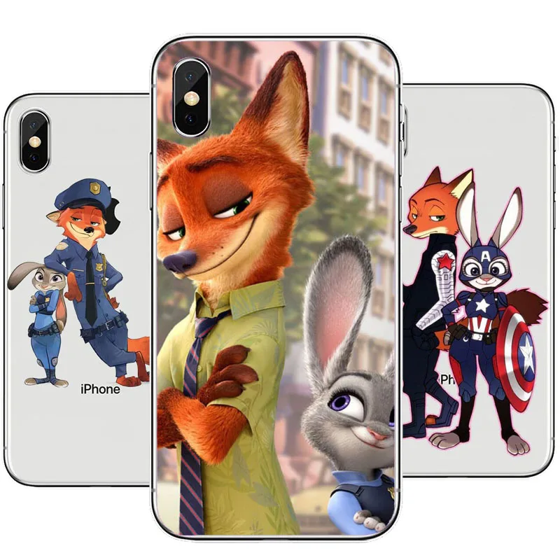 Чехол ZOOTOPIA с мультяшным кроликом для iPhone8 мягкий силиконовый чехол iPhone 7 7Plus 6S 5S SE