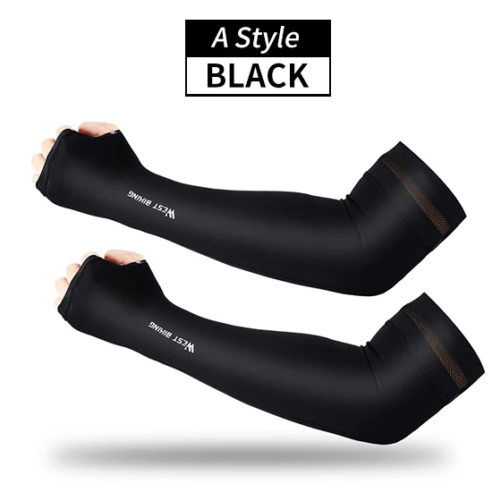 Black YP0212109 WEST BIKING ледяная ткань, рукава для бега, защита от ультрафиолетового излучения, дышащие, для спорта, велоспорта, фитнеса, бега, для мужчин и женщин на руку, теплые Рукава - Цвет: Black YP0212109