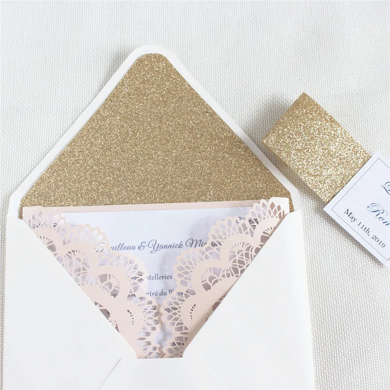Свадебные приглашения современные птицы рай с блестящей розовой золотой браслет