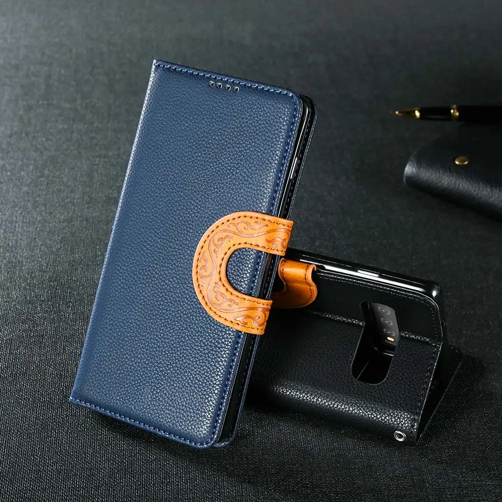 Чехол с текстурой личи кожаный бумажник чехол для samsung Galaxy S10 S10e S9 S8 Plus Note 8 9 крышка
