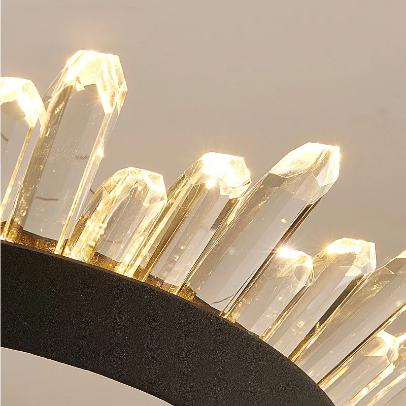 

modern Acrylic Crystal Chandelier lighting led black contemporary chandeliers lamp for dining room bedroom AC 110V-260V
