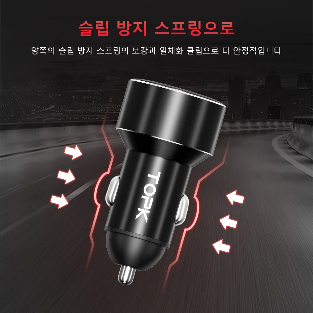 TOPK G209 USB Автомобильное зарядное устройство цифровой дисплей мульти для Samsung note9 8