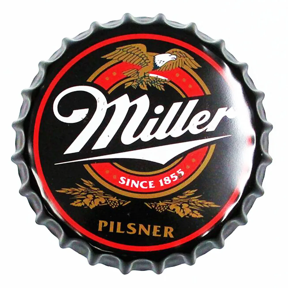 Металлические жестяные знаки в виде крышки для бутылки 35 см декоративные тарелки