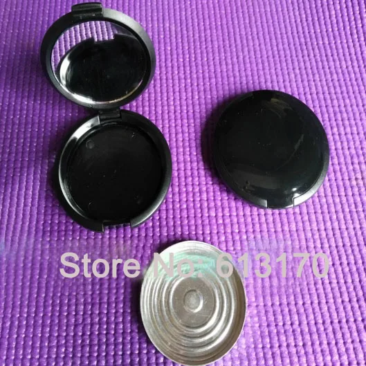 

50pcs 5g Empty Loose Powder jars with Mirror Aluminium Pan Black DIY Make up Powder Compact Cosmetic Packing Case Free shipping