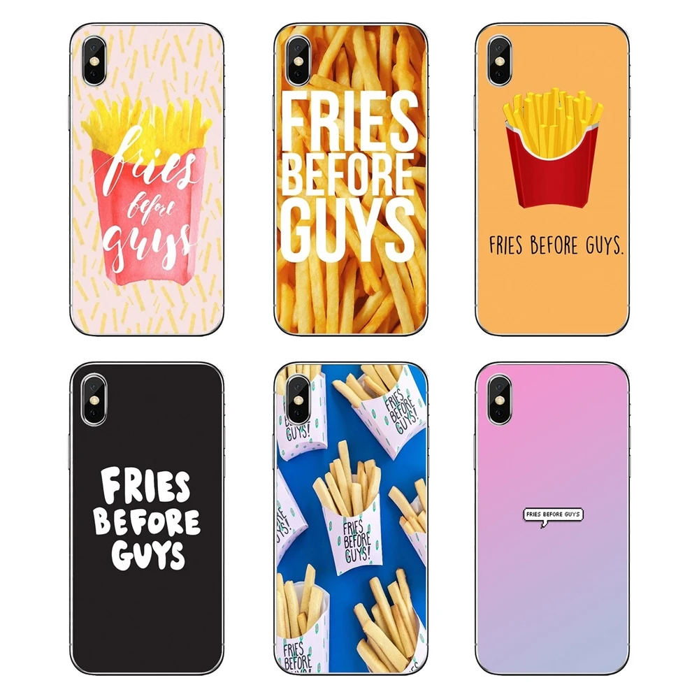 Надпись &quotFries Before Guys&quot Художественная печать для iPod Touch iPhone 4 4S 5 5S 5C SE 6 6S 7 8 X XR XS Plus