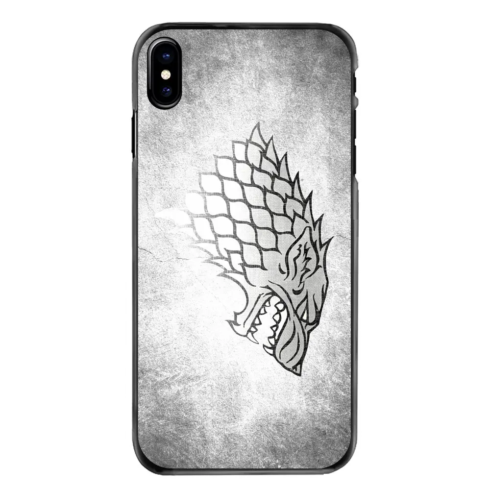 Covers Game of Throne House Stark Wolf Symbol Logo Print For iPhone 4 4S 5 5S 5C SE 6 6S 7 8 Plus X XR XS Max iPod Touch |