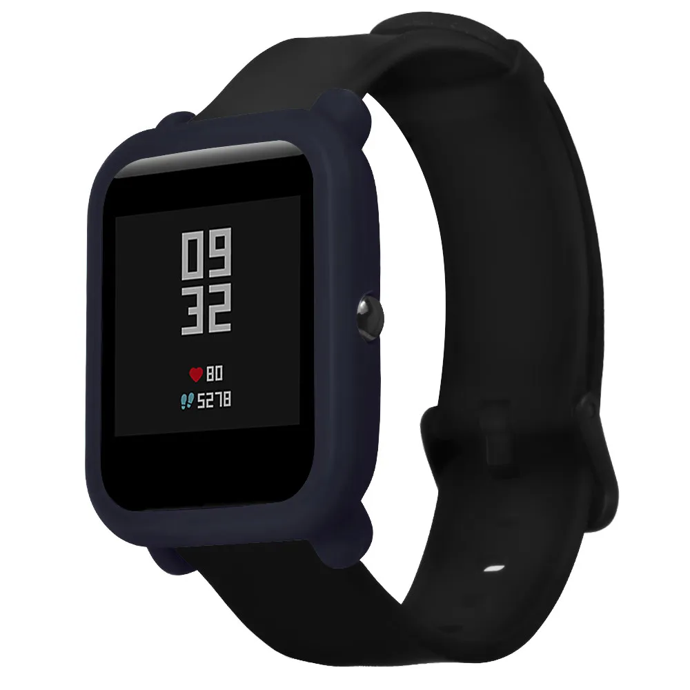 Solid color soft TPU protection silicone full protective cover watch light dial set for Huami Amazfit Bip Youth Watch compatible |