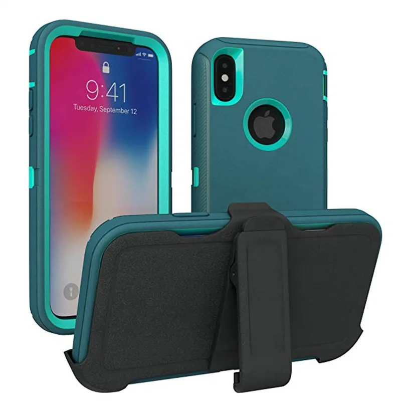Защитный противоударный чехол Aqua для iPhone X, XS, MAX, XR, 6, 6 S, 7, 8 Plus, 11 Pro, Max, чехол-кобура с зажимом для ремня, защитный чехол