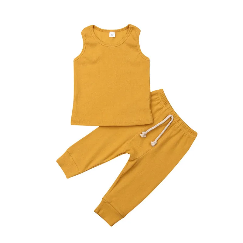 Toddler Baby Boys Clothes Set Cotton Vest Shirt Tops Long Pants Kids Boy Summer Casual Comfortable Outfits Active Clothing |