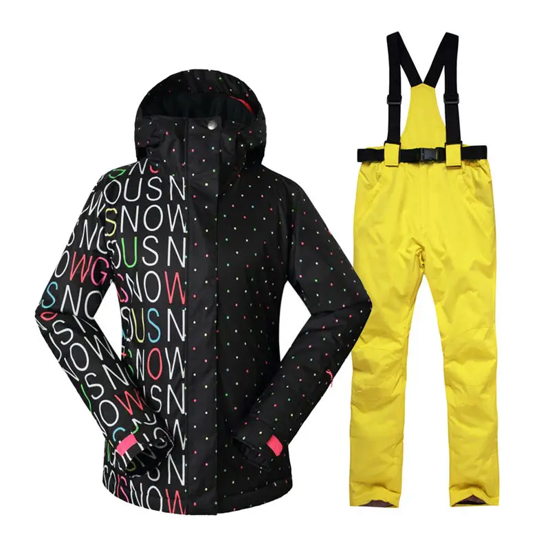 picture jacket pant Хорошее Для женщин зимние Костюмы, для улицы, Спортивная Комплекты для сноубординга из водонепроницаемого материала с защитой от ветра, лыжные куртки и нагрудник зимние брюки для девочек - Цвет: picture jacket pant