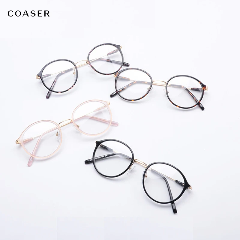 В винтажном стиле С модным металлическим TR90 очки для женщин ультра светильник