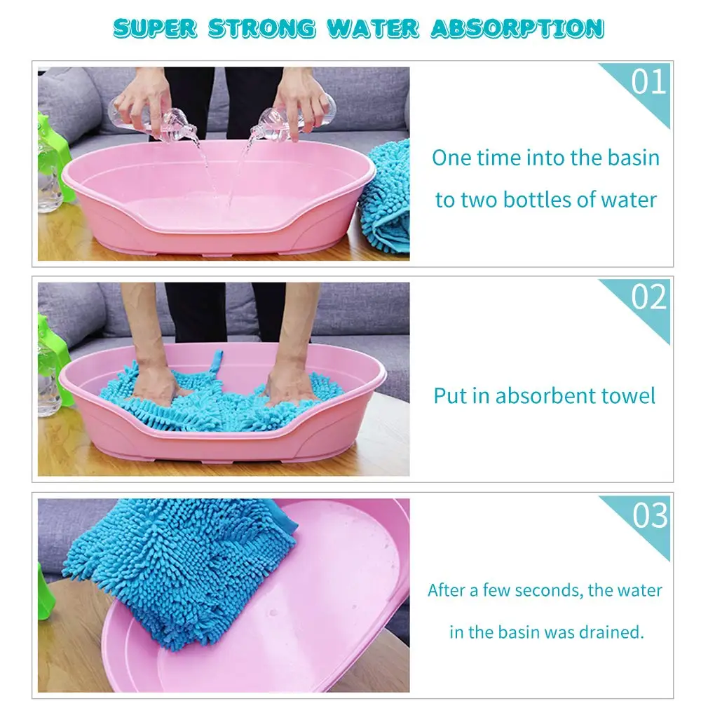 Soft Water Absorption Bath Towel for Pet Dog Cat Cleaning Massage Washing Drying Hair Towel Car washing Bathroom Towel Supplies
