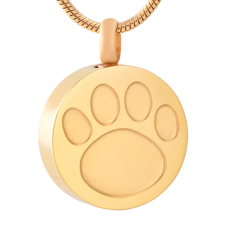 

IJD9738 Hold Dog paw & Round Shape Stainless Steel Cremation Lockets For Ashes Loss Of Pet Memorial Urn Pendant Necklace+Funnel