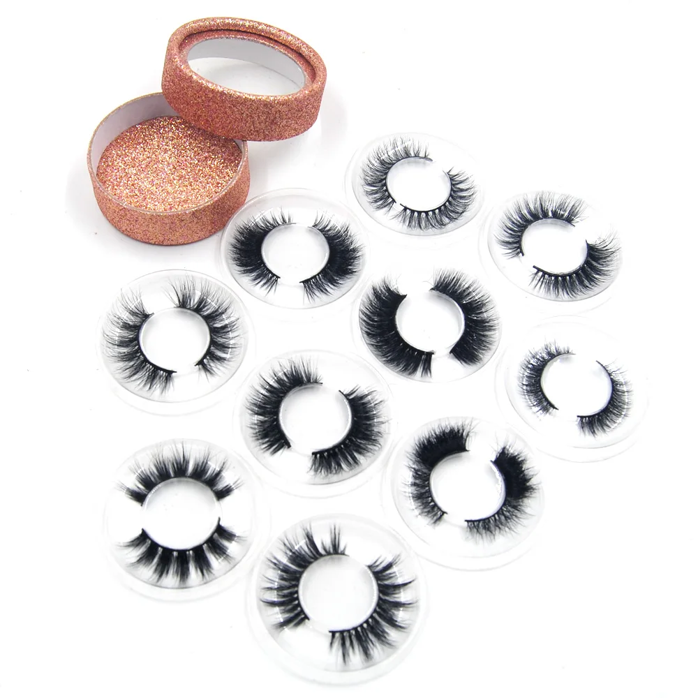 1 пара 3D Искусственные норковые ресницы lashes с glift розовое золото блестящая