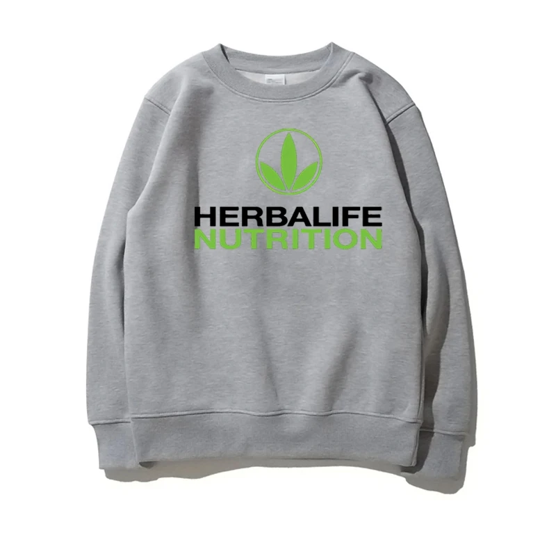 Осенние свитшоты Herbalife, питательные хлопковые куртки с принтом логотипа зеленого цвета для мужчин и женщин, спортивные пальто унисекс с капюшоном - Цвет: Серый