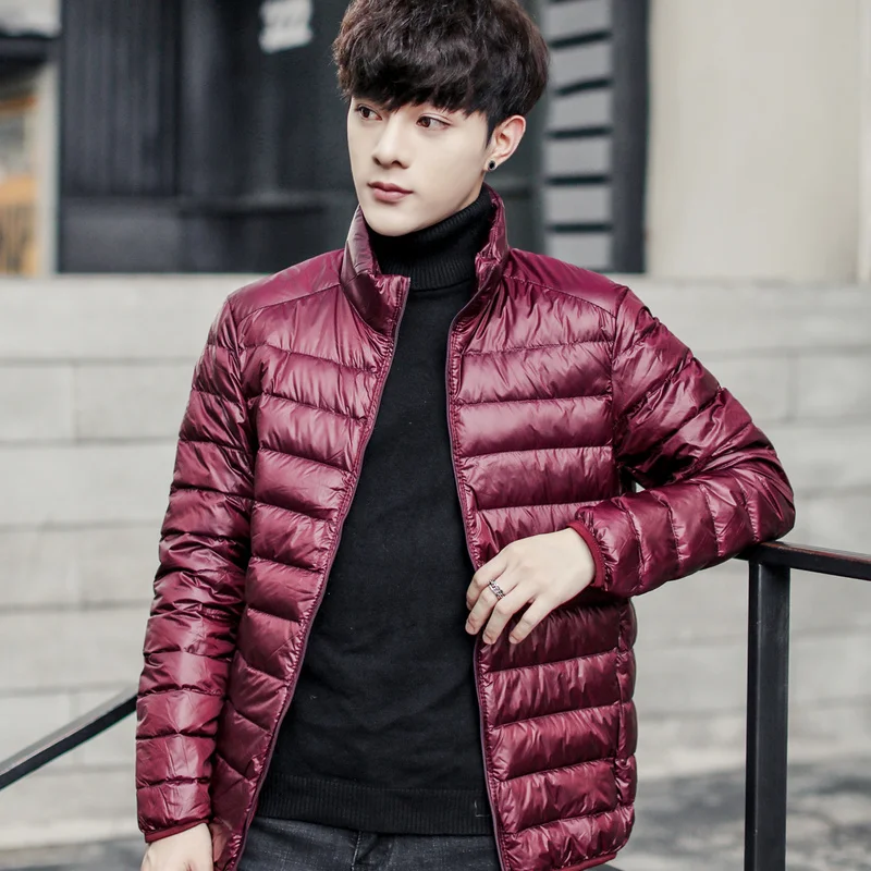 

YuWaiJiaRen 90% White Duck Down Jacket Men Winter Thin Warm Ultralight Fashion Down Coat Doudoune Homme