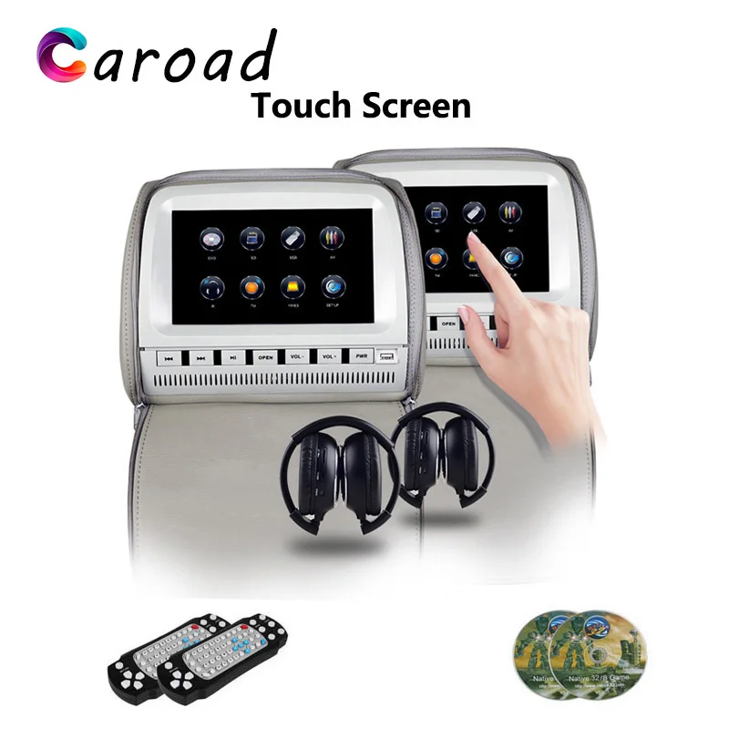 Caroad 2 шт. 9 дюймов Автомобильный подголовник монитор DVD видео сенсорный экран