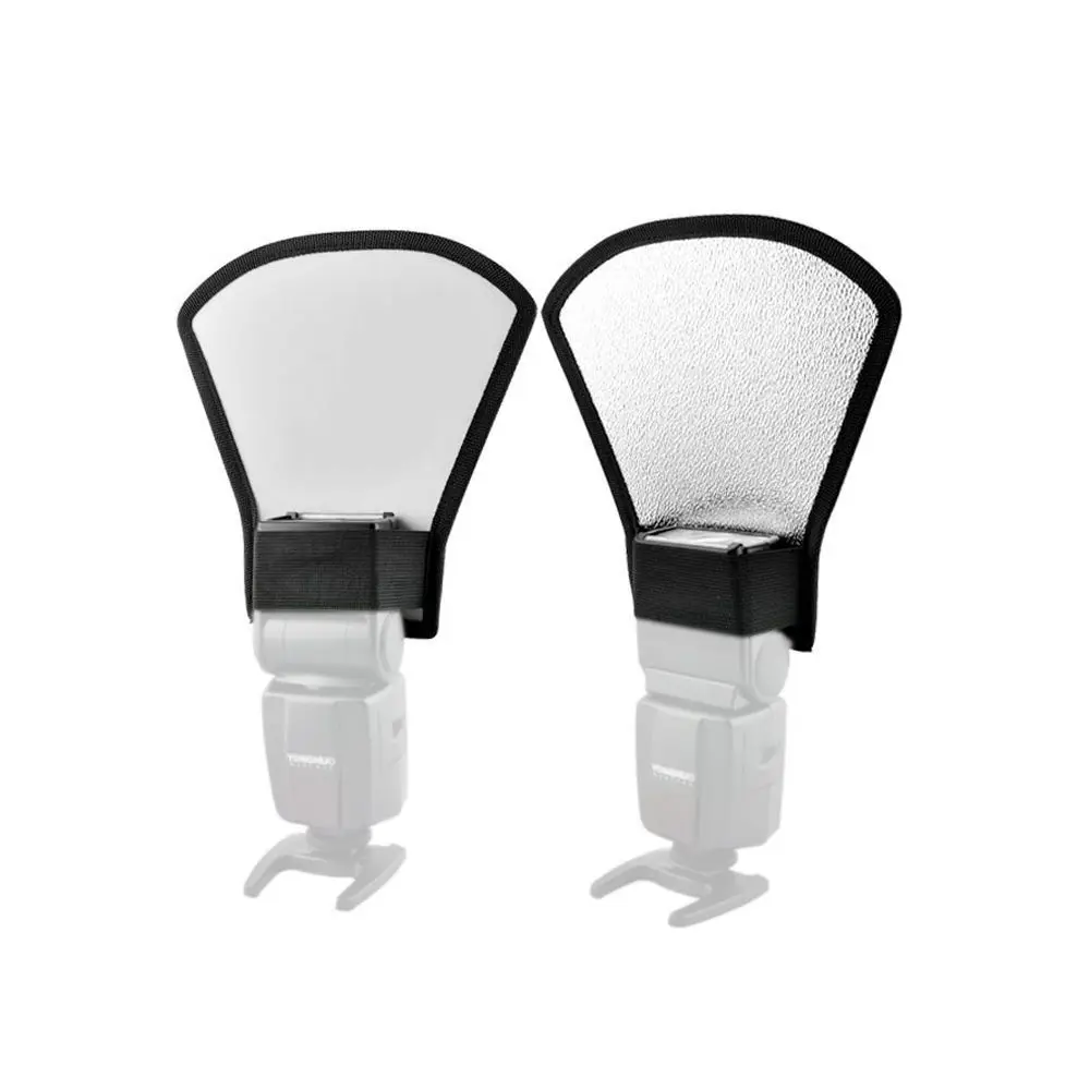 Рассеиватель для фотовспышки 2 в 1 серебристый/белый софтбокс Canon Nikon Sony Pentax