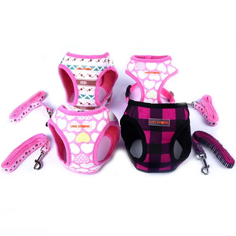 Милый поводок для домашних животных и прогулок Регулируемый воротник мягкая