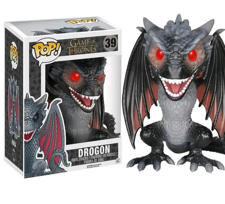 FUNKO POP оригинальная Игра престолов Коллекция Модель игрушки дрогон VISERION RHAEGAL JON снежные фигурки кукол игрушка - Цвет: Box