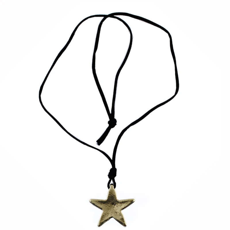 Винтажное ожерелье с подвеской в виде пятиконечной звезды старинное золото