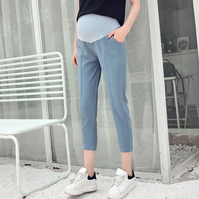 Тонкие шифоновые брюки-карандаш для беременных 2201 # летние модные короткие штаны