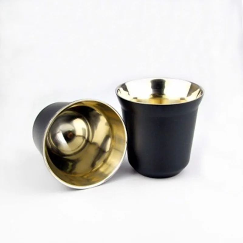 2 шт Nespresso чашки Эспрессо итальянская нержавеющая сталь кофе Nescafe с двойными стенками термокапсулы кофейная кружка