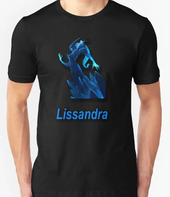 Высокое Качество 2016 новый стиль Lissandra герой cartoonT Рубашки Мужчин С Коротким