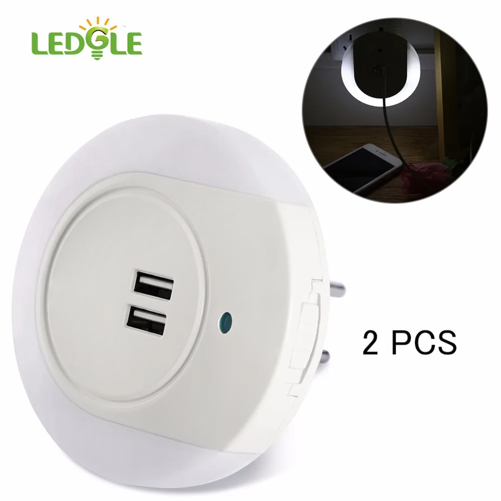 Светодиодный GLE 2 шт. светодиодный Ночной светильник с портами (стандарт Порты и