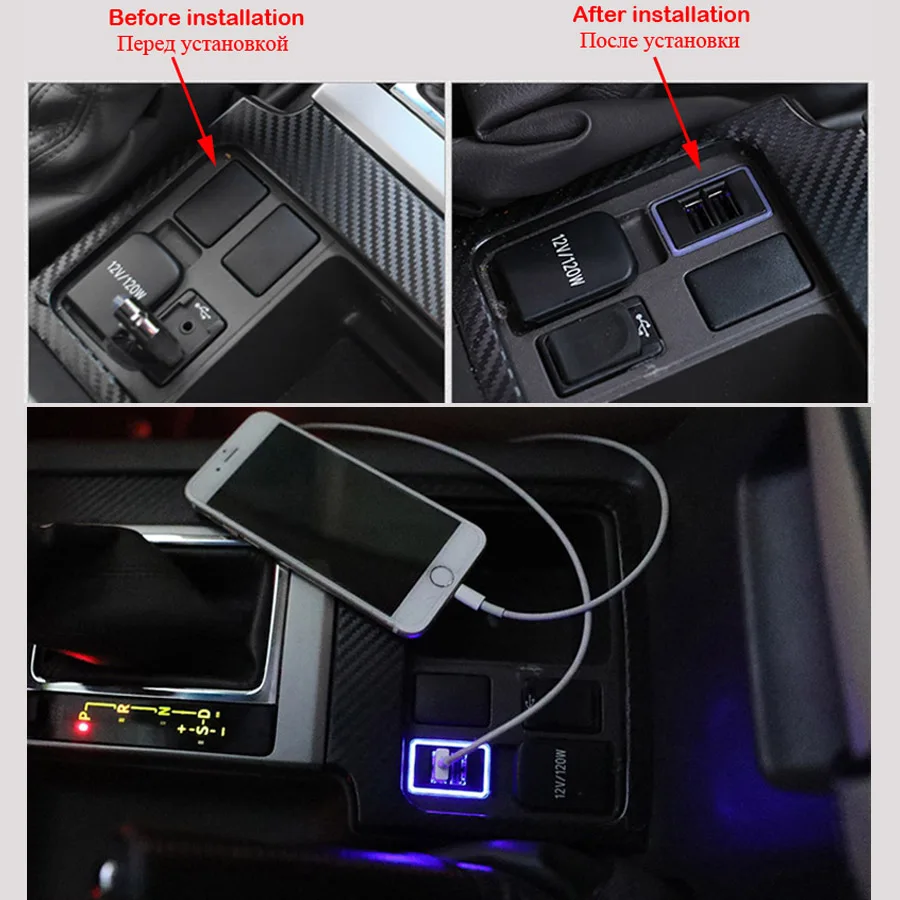 XCGaoon специальный QC3.0 Быстрая зарядка 2 разъем USB Автомобильное зарядное