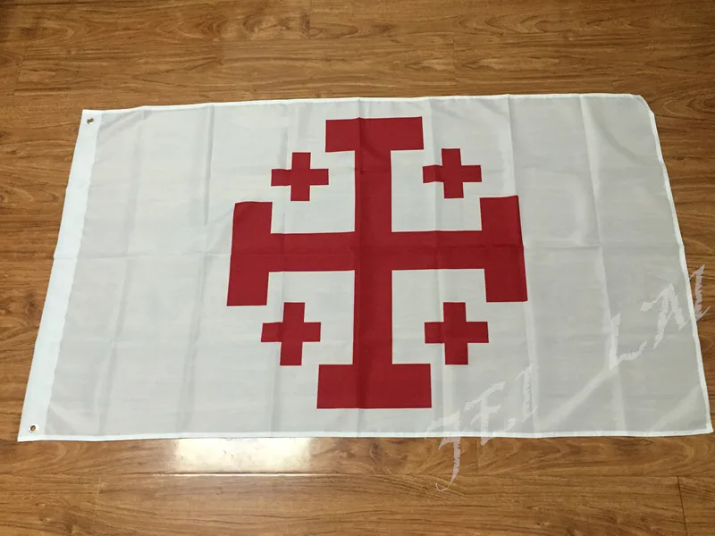Иерусалимский крест флаг 90x150 см полиэстер Franziskaner Holyland Christian Sepulcri Banner flag | Отзывы и видеообзор