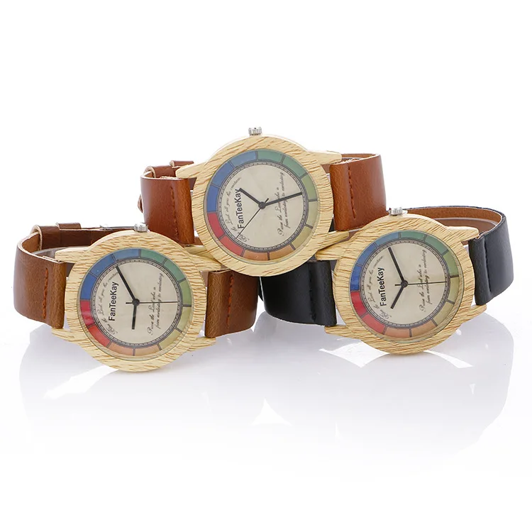 

2018 New arrival retro leather casual watch men's fashion wood case sports Quartz WristWatch Relogio Masculino