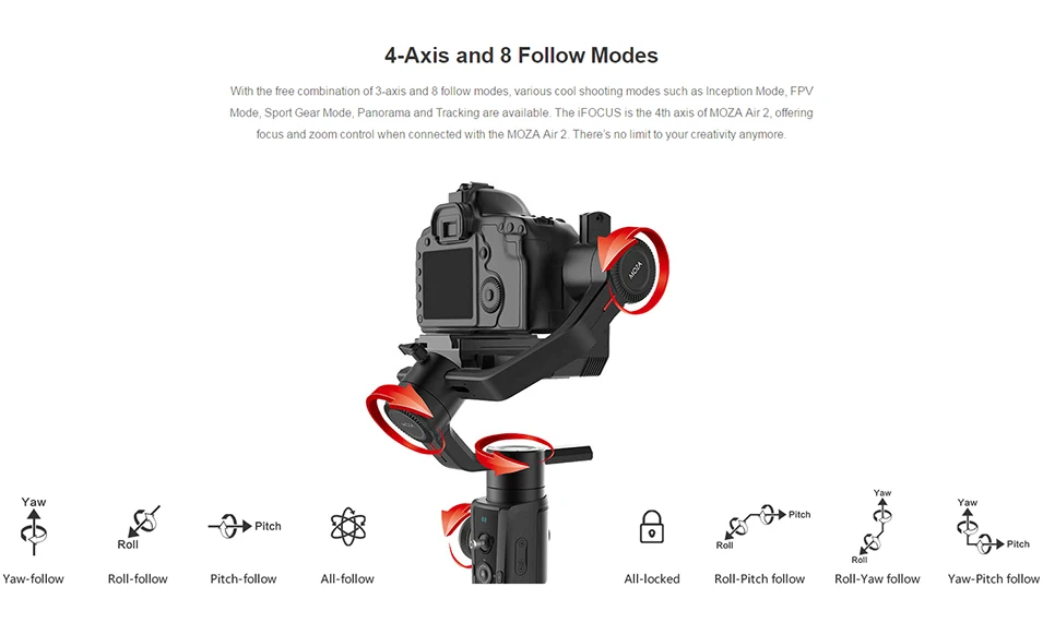 MOZA Air 2 Стабилизатор камеры 3 оси ручной карданный стабилизатор для DSLR Canon 5D sony A7S Lumix GH4 карданный стабилизатор Dslr стабилизаторы estabilizador