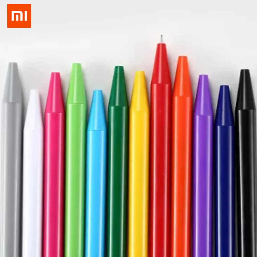 В наличии Xiaomi радикальная гелевая ручка 12 видов цветов гладкая швейцарская