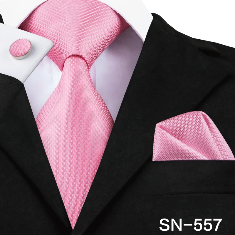 SN-557 Hi-Tie Мужские галстуки высокое качество Шелковый тканый коричневый цветочный галстук набор носовой платок запонки Набор Бизнес Свадебные шейные Галстуки SN-3063 - Цвет: SN-557