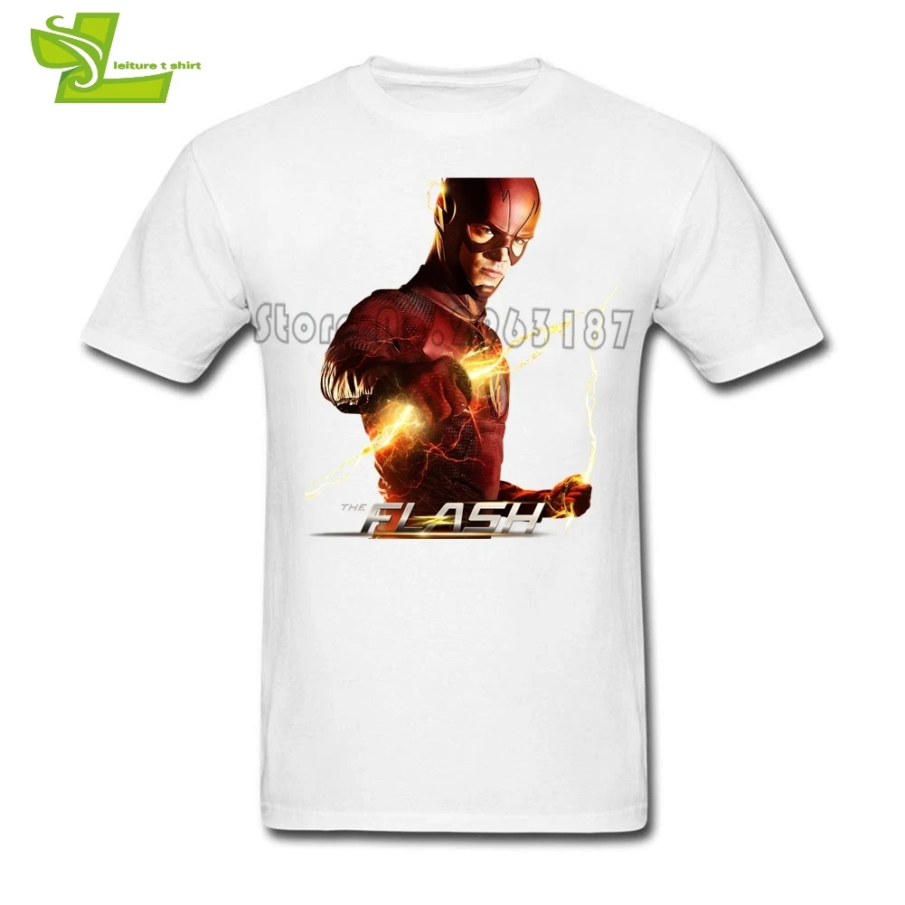 Футболка The Flash Man классные Свободные топы на заказ мужская летняя футболка из 100%