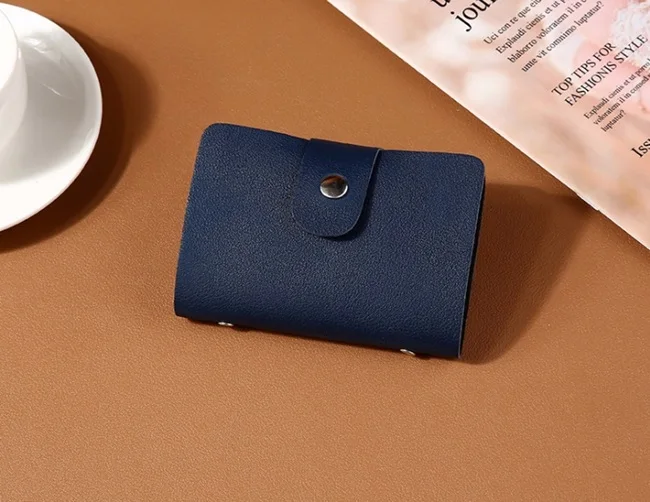 Style-B-darkblue Новинка, чехол для карт из искусственной кожи с функцией 24 бита, бизнес-держатель для карт для мужчин и женщин, сумка для кредитных карт, ID, паспорта, карт, кошелек H088 - Цвет: Style-B-darkblue