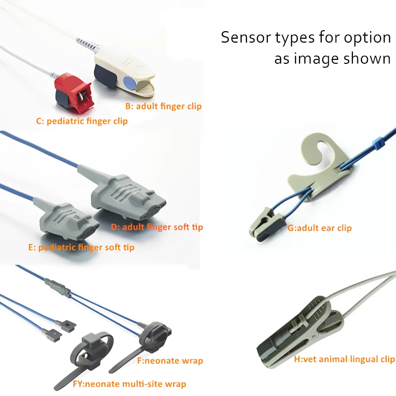 

Compatible Nellcor DOC-10 Adult SpO2 Sensor Pulse Oximetry Probe Oximax 14 Pins for Philips, Nihon Kohden, Datascope, Dinamap