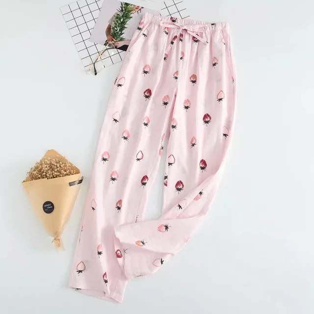 Style13 Женская одежда для отдыха пижамные штаны брюки марлевые хлопковые пижамы с принтом брюки пижамы женские брюки XL 25 цветов - Цвет: Style13