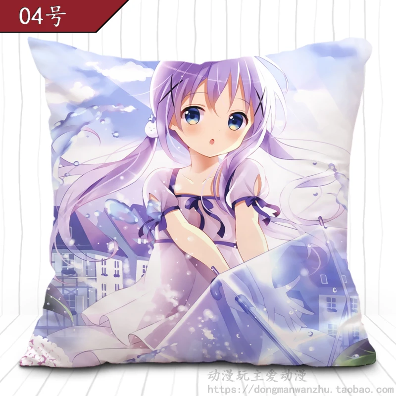 Gochuumon wa Usagi Desuka Pillow Cosplay Pillowcase+Pillow inner Cushion Cover Home Sofa 40x40cm Two Sides Gift | Тематическая