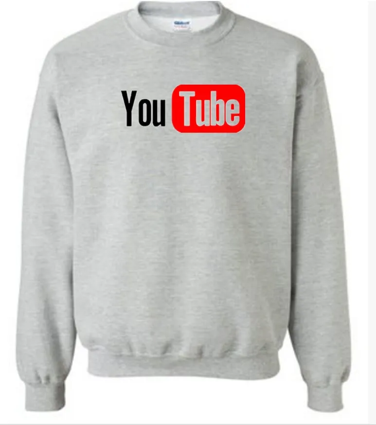 Новый Логотип Youtube печати бренд топы хлопок с длинным рукавом кофты повседневные