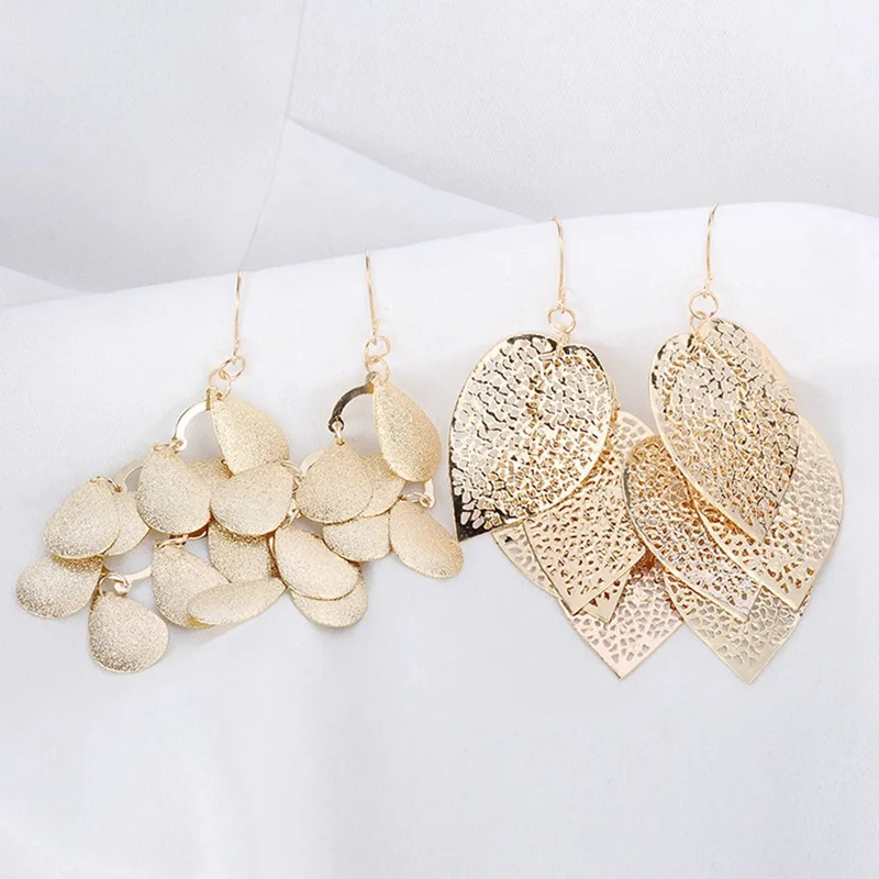 6 Pairs Vintage Leaves Long Tassel Earrings Set Simulated Pearl Stud For Women New Jewelry | Украшения и аксессуары