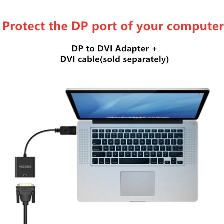 Veggieg дисплейный порт к DVI адаптер в черном 1080 p видео позолоченный DP конвертер для