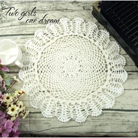 retro hand made crochet cotton cup mat decorative disc pad heat insulation mat round coaster 40cm wedding gift 10pcslot