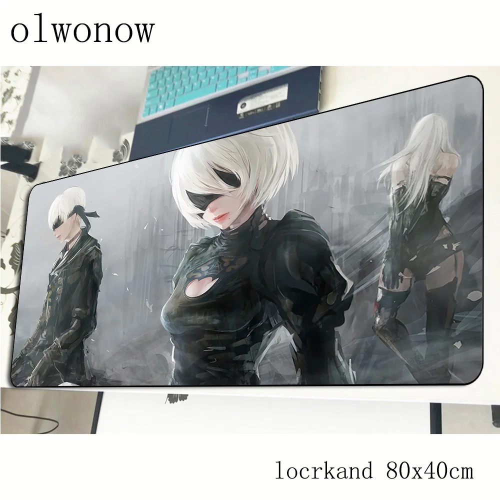 Nier automata коврик для мыши 800x400x3 мм подставка для запястья игровой коврик для мыши геймер коврик аниме компьютерный стол padmouse клавиатура большие игровые коврики