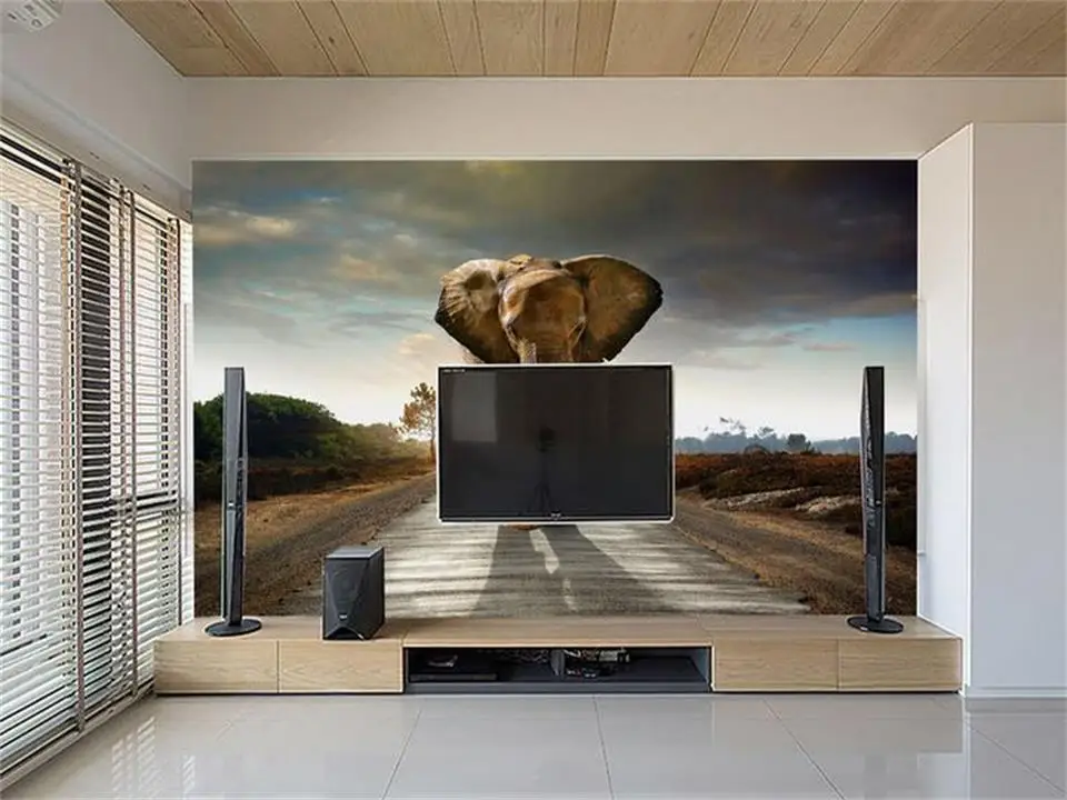 Настенные 3d обои на заказ для гостиной нетканые стен с изображением слона дороги