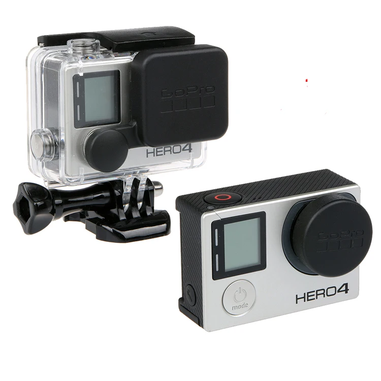 Чехол для объектива + Водонепроницаемый защитный чехол набор защита Go pro Hero 3 4