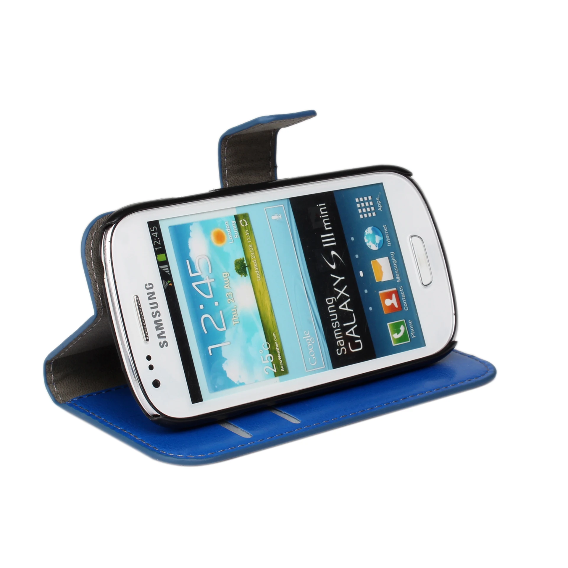 Для Samsung S3 Mini i8190 pu кожаный раскладной чехол с держателем карты для Galaxy защитный