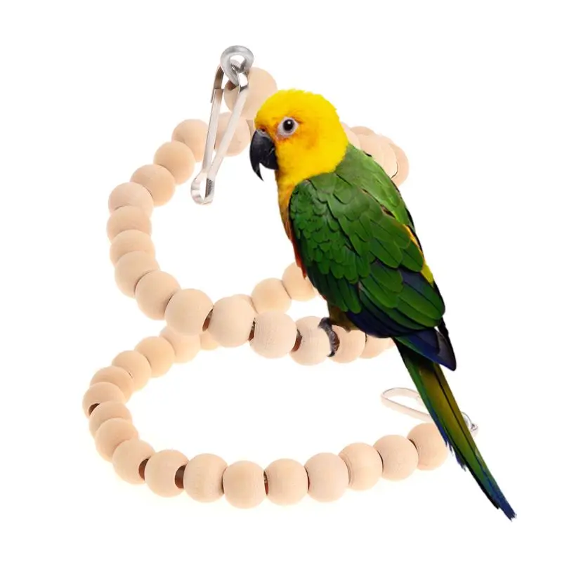 

Spiral Ladder Parrot Toys Swing Perch Stand Holder Hanging Cage Natural Wood Birds Products Parakeet Budgie Bite Chew